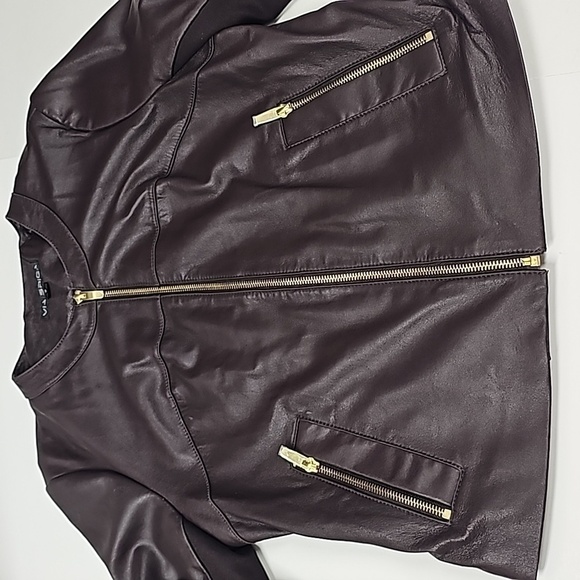 Via Spiga Jacket small shell 100% lamb leather lining polyester vintage - Picture 6 of 13